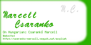 marcell csaranko business card
